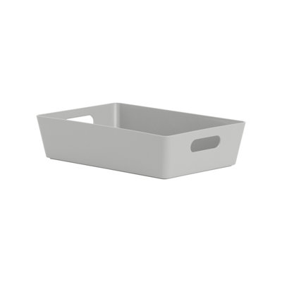 Wham Studio Etch Matt Dark White Plastic Nestable Storage Basket (H)6Cm (W)17Cm (D)17Cm