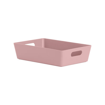 Wham Studio Etch Matt Pink Plastic Nestable Storage Basket (H)6Cm (W)17Cm (D)17Cm