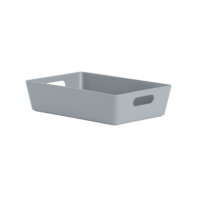 Wham Studio Etch Matt Blue/Grey Plastic Nestable Storage Basket (H)6Cm (W)17Cm (D)17Cm