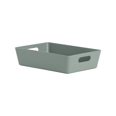Wham Studio Etch Matt Light Green Plastic Nestable Storage Basket (H)6Cm (W)17Cm (D)17Cm