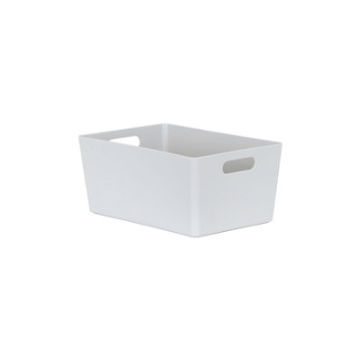 Wham Studio Etch Etched Matt Pebble Plastic Nestable Storage Basket (H)11Cm (W)17Cm (D)17Cm
