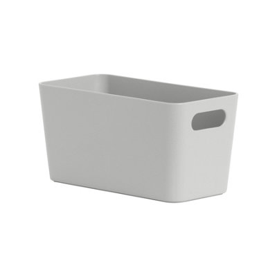 Wham Studio Etch Matt Dark White Plastic Nestable Storage Basket (H)10Cm (W)20Cm (D)20Cm