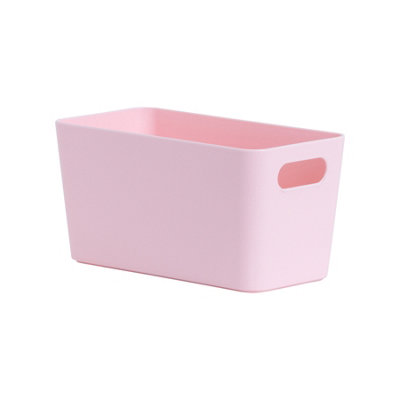 Wham Studio Etch Matt Pink Plastic Nestable Storage Basket (H)10Cm (W)20Cm (D)20Cm