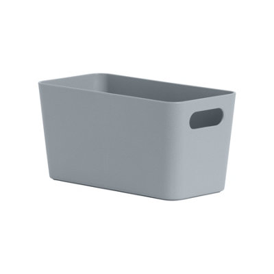 Wham Studio Etch Matt Blue/Grey Plastic Nestable Storage Basket (H)10Cm (W)20Cm (D)20Cm