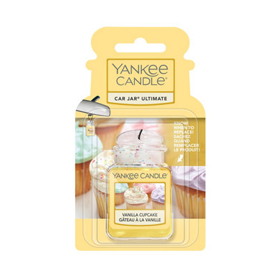 Yankee Candle Car Jar Ultimate Vanilla Cupcake Hanging Air Freshener, Pack Of 1