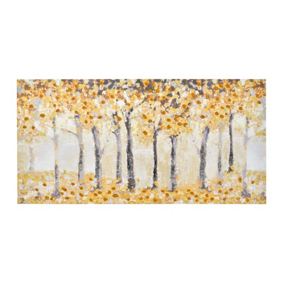Arthouse Tree Ochre Canvas Art (H)40Cm X (W)80Cm