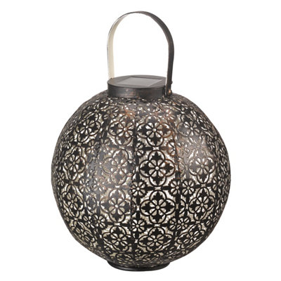 Solar Bronze Metal Bronze Effect -Powered Outdoor Led Lantern