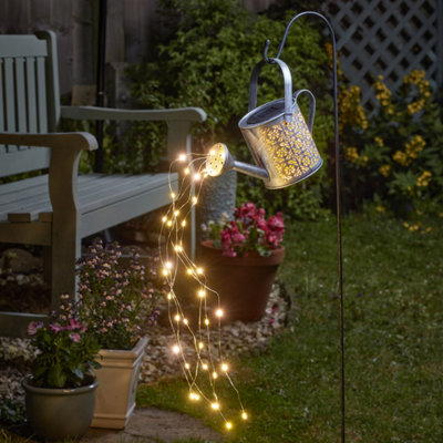 Smart Solar Silver & White Firefly Decorcan Solar-Powered 1Lm Led Outdoor Stake Light