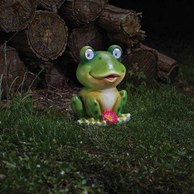 Smart Solar Blinkin Green Hand Painted Effect Frog Solar-Powered Led Outdoor Decorative Light