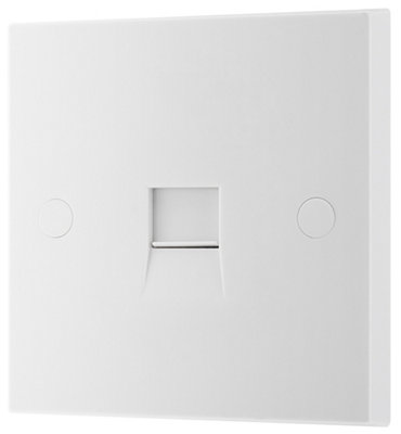 Bg White 1 Gang Slave Telephone Socket