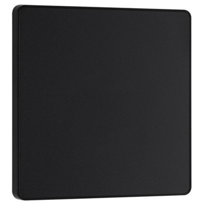 Bg Matt Black 1 Gang Single Screwless Blanking Plate