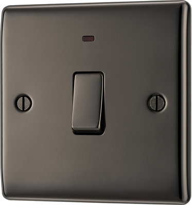 Bg 20A Rocker Raised Slim Control Switch With Led Indicator Gloss Black