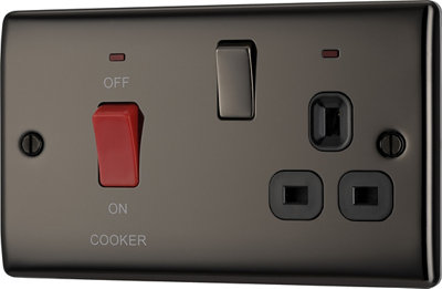 Bg Gloss Black Cooker Switch & Socket With Neon