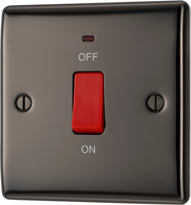 Bg 45A Rocker Raised Slim Control Switch With Led Indicator Gloss Black