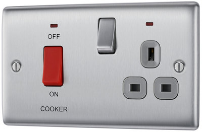 Bg Matt Raised Slim Cooker Switch & Socket With Neon