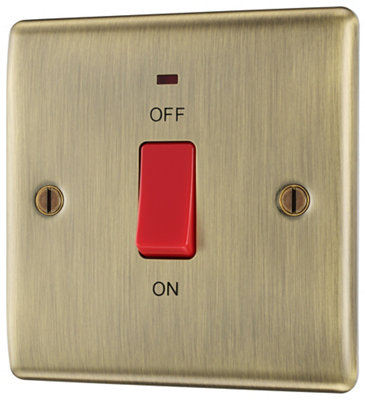 Bg 45A Rocker Raised Slim Control Switch Matt Brass Effect