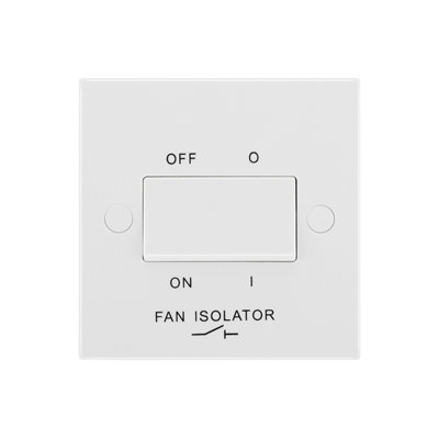 Bg 10A Rocker Raised Square Control Switch Gloss White