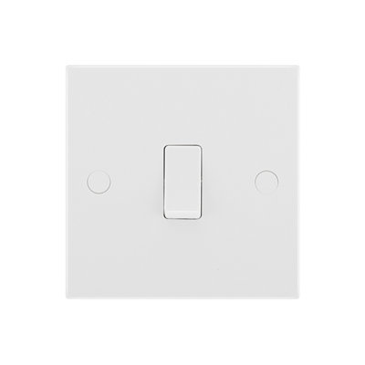 Bg White 20A 1 Way 1 Gang Light Switch