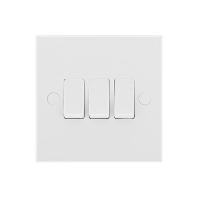 Bg White 20A 2 Way 3 Gang Light Switch