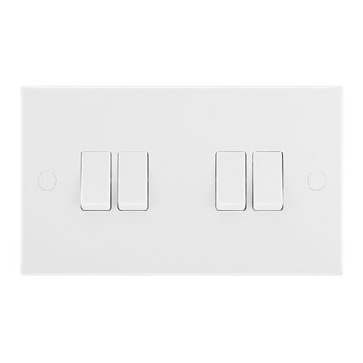 Bg White 20A 2 Way 4 Gang Light Switch