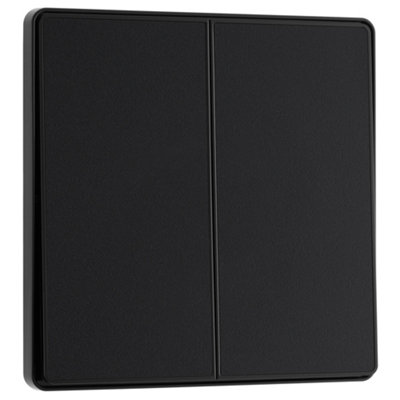 Bg 20A 2 Way 2 Gang Light Switch Screwless Matt Black