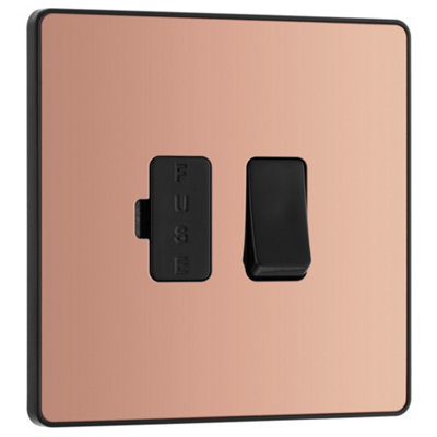 Bg 13A 1 Gang 2 Way Raised Slim Profile Switched Fused Connection Unit Gloss Copper Effect