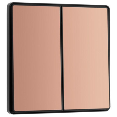 Bg Pcdcp42eb 20A 2 Way 2 Gang Light Switch Screwless Gloss Copper Effect