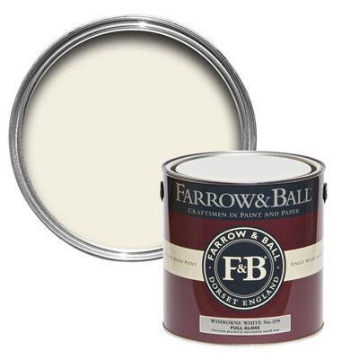 Farrow & Ball Wimborne White No.239 Gloss Metal & Wood Paint, 2.5L