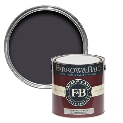 Farrow & Ball Interior Paean Black No.294 Gloss Metal & Wood Paint, 2.5L