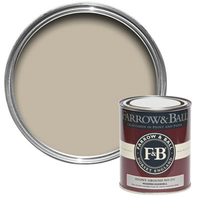 Farrow & Ball Modern Stony Ground No.211 Eggshell Paint, 750Ml