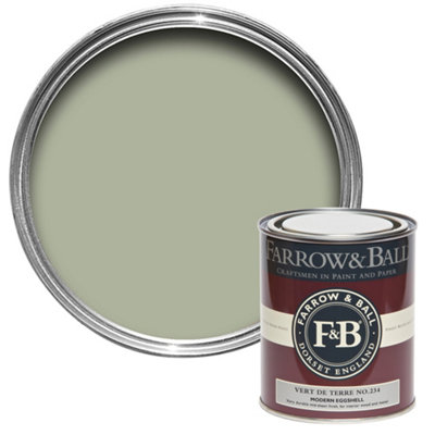 Farrow & Ball Modern Vert De Terre No.234 Eggshell Paint, 750Ml