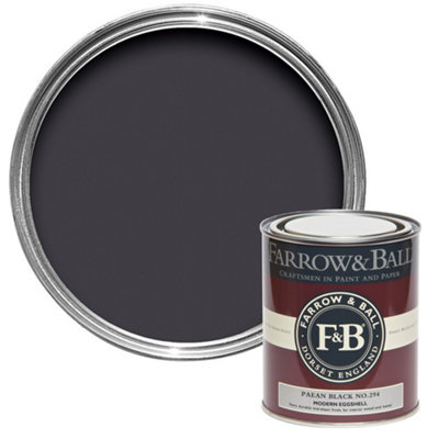 Farrow & Ball Modern Paean Black No.294 Eggshell Paint, 750Ml