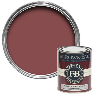 Farrow & Ball Modern Eating Room Red No.43 Eggshell Paint, 750Ml