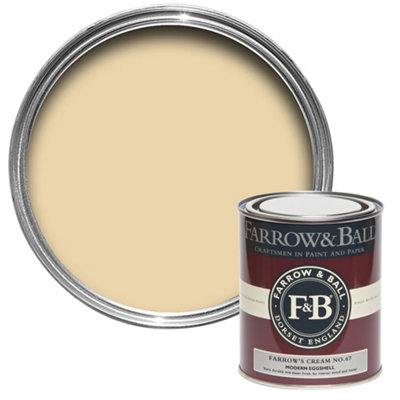 Farrow & Ball Modern Farrow's Cream No.67 Eggshell Paint, 750Ml