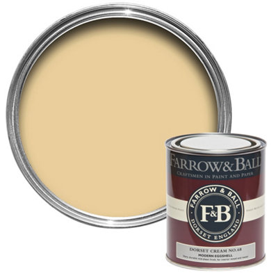 Farrow & Ball Modern Dorset Cream No.68 Eggshell Paint, 750Ml