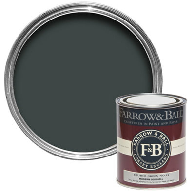 Farrow & Ball Modern Studio Green No.93 Eggshell Paint, 750Ml