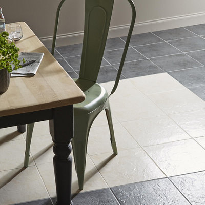 Goodhome Cirque Beige Matt Stone Effect Ceramic Indoor Floor Tile, Pack Of 9, (L)333Mm (W)333Mm