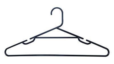 Form Black Plastic Clothes Hangers, Pack Of 10