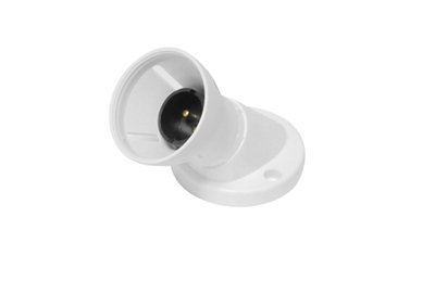 Pms White Bayonet Cap (B22) Angled Batten Lampholder 8331