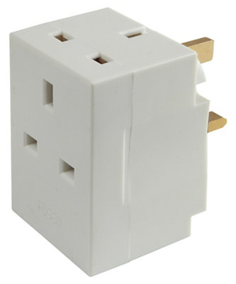 Diall 13A Fused 3 Way 3 Gang Adaptor