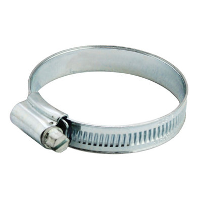 B&Q Zinc-Plated Steel 45Mm- 55Mm Hose Clip, Pack Of 2