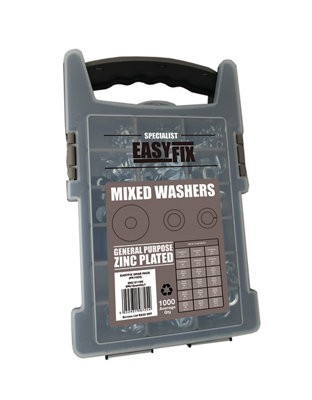 Easyfix Galvanised Steel Washers Grab Pack, 1000 Pieces