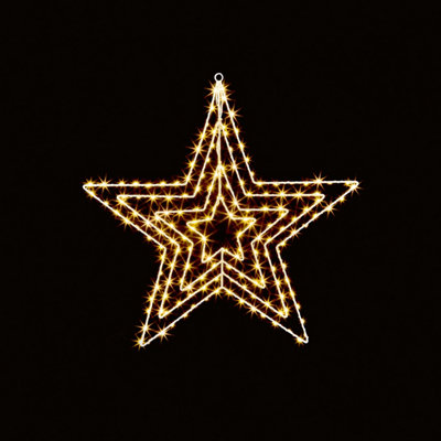 Premier Decorations Limited White Warm 4 Layered Star Led - (H)500Mm