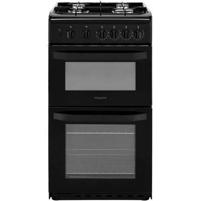 Hotpoint Hd5g00kcb_bk 50Cm Double Gas Cooker With Gas Hob - Black