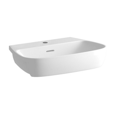 B&Q * Standon White Rectangular Single Semi-Recessed Basin (W)49.5Cm