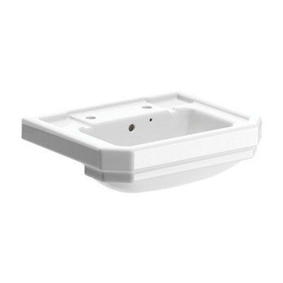 B&Q * Somerton White Rectangular Single Semi-Recessed Basin (W)49.5Cm