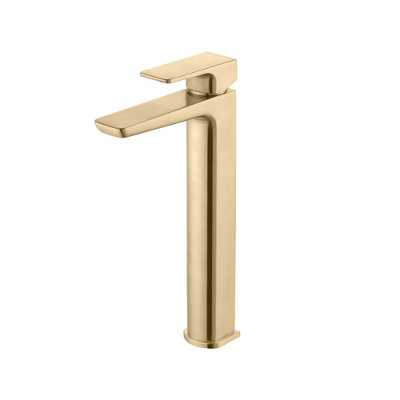 B&Q * Hoveton Tall Brass Effect Worktop Mono Mixer Tap