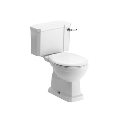 B&Q * Somerton White Boxed Rim Open Back Toilet Set With Soft Close Seat & Close Coupled Cistern