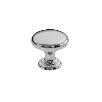 B&Q Exbury Polished Chrome Effect Round Furniture Knob (Dia)38Mm