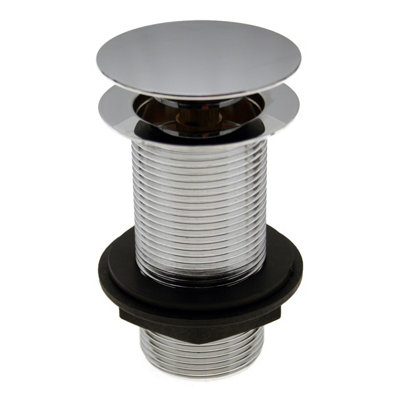 B&Q * Chrome Effect Brass 110.5Mm Click Clack Unslotted Waste